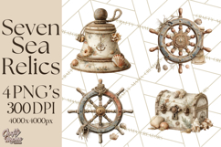 Rustic Nautical Lost Treasure Pirate Clipart PNG Product Image 1