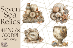 Rustic Nautical Lost Treasure Pirate Clipart PNG Product Image 1