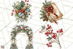 Vintage Christmas Decorative Elements PNG Clipart Product Image 1