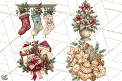 Vintage Christmas Decorative Elements PNG Clipart Product Image 1