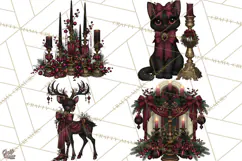 Victorian Gothic Christmas Clipart PNG, Gothic Christmas Product Image 1