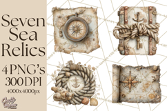 Rustic Nautical Lost Treasure Pirate Clipart PNG Product Image 1