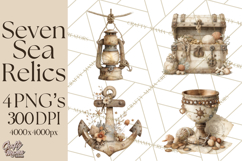 Rustic Nautical Lost Treasure Pirate Clipart PNG Product Image 1