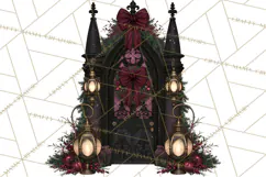 Victorian Gothic Christmas Clipart PNG, Gothic Christmas Product Image 2