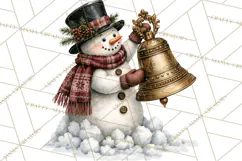 Snowman Christmas Market Clipart, Vintage Christmas Png Product Image 2