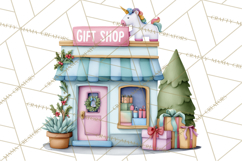 Christmas Unicorn Clipart, Cute Watercolor Unicorns PNG Product Image 5