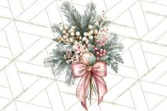 Elegant Christmas Clipart PNG, Pink Champagne Christmas Product Image 2