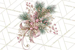 Elegant Christmas Clipart PNG, Pink Champagne Christmas Product Image 4