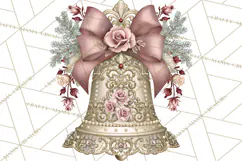 Elegant Christmas Clipart PNG, Pink Champagne Christmas Product Image 2