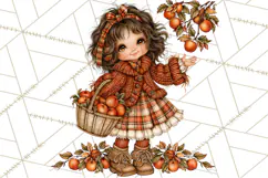 Autumn Adventures Cozy Fall Girl Clipart PNG Product Image 2
