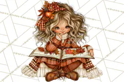 Autumn Adventures Cozy Fall Girl Clipart PNG Product Image 3