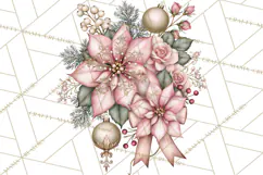 Elegant Christmas Clipart PNG, Pink Champagne Christmas Product Image 4