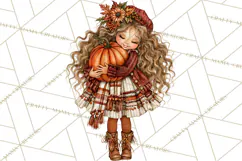 Autumn Adventures Cozy Fall Girl Clipart PNG Product Image 4