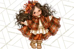 Autumn Adventures Cozy Fall Girl Clipart PNG Product Image 5