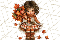 Autumn Adventures Cozy Fall Girl Clipart PNG Product Image 2