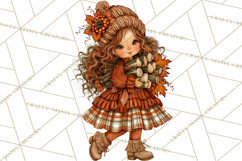 Autumn Adventures Cozy Fall Girl Clipart PNG Product Image 3