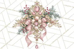 Elegant Christmas Clipart PNG, Pink Champagne Christmas Product Image 4