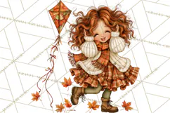 Autumn Adventures Cozy Fall Girl Clipart PNG Product Image 3