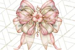 Elegant Christmas Clipart PNG, Pink Champagne Christmas Product Image 3