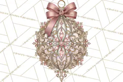 Elegant Christmas Clipart PNG, Pink Champagne Christmas Product Image 5