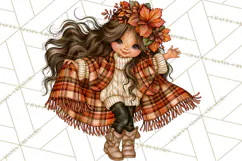 Autumn Adventures Cozy Fall Girl Clipart PNG Product Image 4