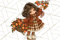 Autumn Adventures Cozy Fall Girl Clipart PNG Product Image 4