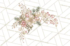 Elegant Christmas Clipart PNG, Pink Champagne Christmas Product Image 4