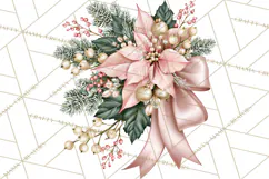 Elegant Christmas Clipart PNG, Pink Champagne Christmas Product Image 3