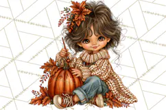 Autumn Adventures Cozy Fall Girl Clipart PNG Product Image 3