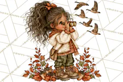 Autumn Adventures Cozy Fall Girl Clipart PNG Product Image 5