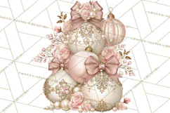Elegant Christmas Clipart PNG, Pink Champagne Christmas Product Image 4
