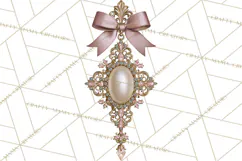 Elegant Christmas Clipart PNG, Pink Champagne Christmas Product Image 5