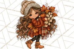 Autumn Adventures Cozy Fall Girl Clipart PNG Product Image 3