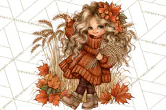 Autumn Adventures Cozy Fall Girl Clipart PNG Product Image 4