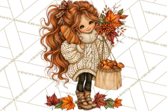 Autumn Adventures Cozy Fall Girl Clipart PNG Product Image 5