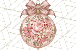 Elegant Christmas Clipart PNG, Pink Champagne Christmas Product Image 2