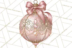 Elegant Christmas Clipart PNG, Pink Champagne Christmas Product Image 3