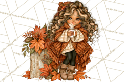 Autumn Adventures Cozy Fall Girl Clipart PNG Product Image 4
