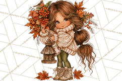 Autumn Adventures Cozy Fall Girl Clipart PNG Product Image 5
