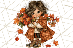 Autumn Adventures Cozy Fall Girl Clipart PNG Product Image 2