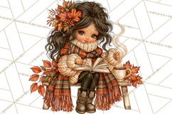 Autumn Adventures Cozy Fall Girl Clipart PNG Product Image 3