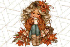 Autumn Adventures Cozy Fall Girl Clipart PNG Product Image 5