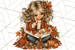 Autumn Adventures Cozy Fall Girl Clipart PNG Product Image 2