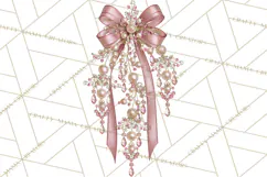 Elegant Christmas Clipart PNG, Pink Champagne Christmas Product Image 2