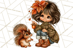 Autumn Adventures Cozy Fall Girl Clipart PNG Product Image 3