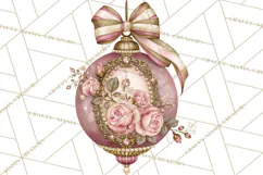 Elegant Christmas Clipart PNG, Pink Champagne Christmas Product Image 3