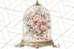 Elegant Christmas Clipart PNG, Pink Champagne Christmas Product Image 4