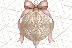 Elegant Christmas Clipart PNG, Pink Champagne Christmas Product Image 5