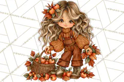 Autumn Adventures Cozy Fall Girl Clipart PNG Product Image 4