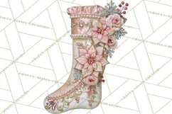 Elegant Christmas Clipart PNG, Pink Champagne Christmas Product Image 4